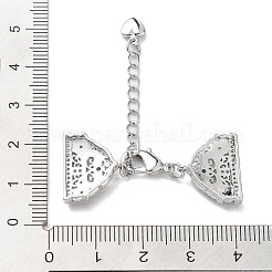 Rallonge de chaîne en laiton micro pavé de zircone cubique avec verre&nbsp;KK-G474-10P-01