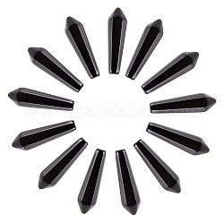 arricraft 16 Pcs Obsidian Bullet, Natural Bullet Head Shaped Beads Chakra Beads Gemstone No Hole Obsidian for Necklaces Bracelets Pendants Bracelets and Other Jewelry