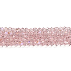 Trasparenti perle di vetro placca fili, ab colore placcato, sfaccettato, bicono, roso, 2mm, circa 162~185pcs/filo, 12.76~14.61 pollice (32.4~37.1 cm)
