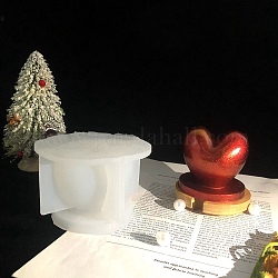 Moules en silicone bougie coeur 3d, pour la fabrication de bougies parfumées, blanc, 10.5x7.1 cm