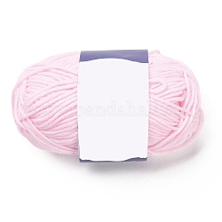 Hilo de fibra acrílica para tejer algodón con leche, hilo de crochet de 5 cabo, hilo de aguja punzonada, rubor lavanda, 2mm