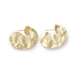 Brass Stud Earrings, with Ear Nuts and 925 Sterling Silver Pin, Golden, 25~26x28~29mm, Pin: 0.7mm