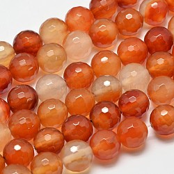 Rondes brins de perles en agate rouge naturel à facettes, teints et chauffée, 12mm, Trou: 1.2mm, Environ 32 pcs/chapelet, 15.3 pouce