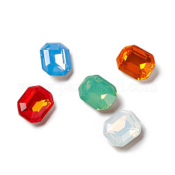 Cabochons de strass en verre de style opale k9, dos et dos plaqués, octogone rectangle, couleur mixte, 10x8x4mm
