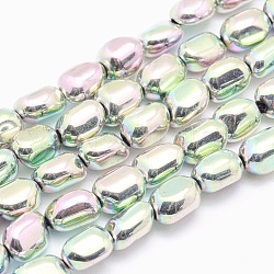 Chapelets de perles en hématite synthétique sans magnétiques, pépites, arc-en-ciel plaqué, 7x4~5mm, Trou: 1mm, Environ 57 pcs/chapelet, 15.7 pouce (40 cm)