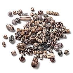 Perles mixtes acryliques de style antique, couleur mixte, 9~25x7~31x6~15mm, Trou: 1~5mm