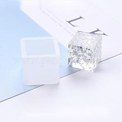 Moules en silicone, moules de résine, pour la résine UV, fabrication de bijoux en résine époxy, cube, blanc, 25x25x23mm, intérieur: 20x20 mm