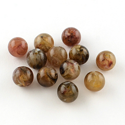 Round Imitation Gemstone Acrylic Beads, Sienna, 8mm, Hole: 2mm, about 1700pcs/500g