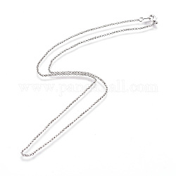 Brass Chain Necklaces, Platinum, 18.8 inch, 1.6mm