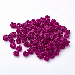 Polyestergewebe beads, Runde, Medium violett rot, 6x5 mm, Bohrung: 4 mm, ca. 200 Stk. / Beutel