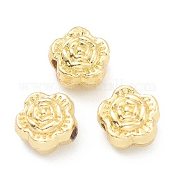 Legierung Tibetische Perlen, cadmiumfrei und bleifrei, Blume, echtes 18k vergoldet, 6.5x7x5 mm, Bohrung: 1.5 mm