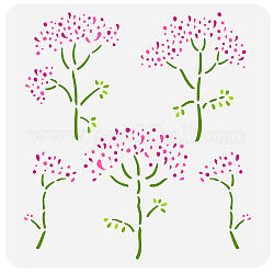 FINGERINSPIRE Achillea Painting Stencil 11.8x11.8inch Reusable Yarrow Drawing Template DIY Craft Spring Nature Flower Stencil for Wall Decoration Plants Stencil for Wood Furniture Fabric Painting
