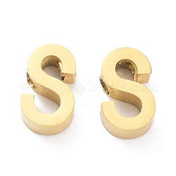 Placcatura ionica (ip) 304 ciondoli in acciaio inossidabile, alfabeto, oro, letter.s, 8x5x3mm, Foro: 1.8 mm