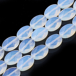 Perline Opalite fili, sfaccettato, ovale, 18~18.5x13~13.5x5mm, Foro: 1 mm, circa 22pcs/filo, 15.7 pollice
