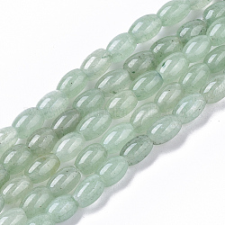 Chapelets de perles en aventurine vert naturel, ovale, 6~7x4.5mm, Trou: 0.8mm, Environ 61~64 pcs/chapelet, 15.75 pouce (40 cm)