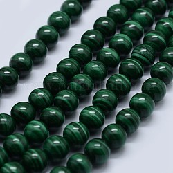 Natural Malachite Beads Strands, Grade AA, Round, 3mm, Hole: 0.6mm, about 137pcs/strand, 15.5 inch(39.5cm)
