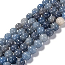 Chapelets de perles en aventurine bleue naturelle, ronde, 6mm, Trou: 0.8mm, Environ 65 pcs/chapelet, 15.1 pouce