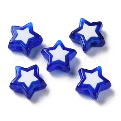Abalorios de acrílico estrella, talón en grano, azul, 8.5x9x4mm, agujero: 1.8 mm, aproximamente 2941 unidades / 500 g