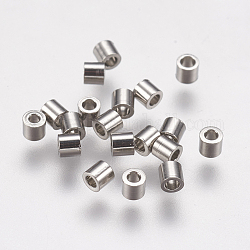 Intercalaire perles en 304 acier inoxydable, colonne, couleur inoxydable, 2x2mm, Trou: 0.9mm