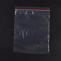 Sacchetti con chiusura a zip in plastica, sacchetti per imballaggio risigillabili, guarnizione superiore, sacchetto autosigillante, rettangolo, rosso, 20x15cm, spessore unilaterale: 1.8 mil (0.045 mm), 100pcs/scatola