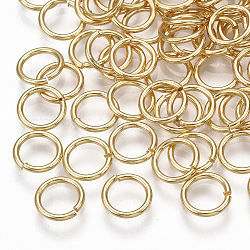Latón anillos del salto abierto, real 18k chapado en oro, 7x0.7mm, diámetro interior: 5 mm