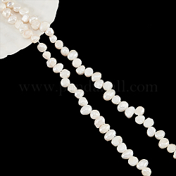 Nbeads 1 hebra hebras de perlas de agua dulce cultivadas naturales hebras, perlas keshi barrocas, dos lados pulidos, color de concha, 5~6x5.5~8.5x3.5~5.5mm, agujero: 0.7 mm, aproximamente 73~77 pcs / cadena, 13.78 pulgada ~ 13.90 pulgadas (35~35.3 cm)