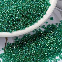 Miyuki runde Rocailles Perlen, japanische Saatperlen, 15/0, (rr354) chartreuse liniert grün ab, 1.5 mm, Bohrung: 0.7 mm, ca. 5555 Stk. / 10 g