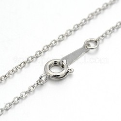 Long Rack Plating Brass Cable Chain Necklaces, with Spring Ring Clasps, Platinum, 31.5inch, 2x1.5x0.2mm