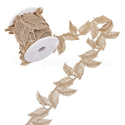 CHGCRAFT 6.7 Yard Gold Trim Gold Lace Trim Gold Leaf Ribbon Filigree Craft Lace for Sewing Cake Fringe Wedding Bridal Dress Jewelry Crafts, 1-3/4 Inch Wide, Leaf