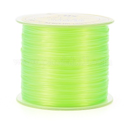 Japanese Flat Elastic Crystal String, Polyester Thread, for Stretch Bracelets Gemstone Jewelry Making, Lawn Green, 0.5mm, about 65.6 yards(60m)/roll