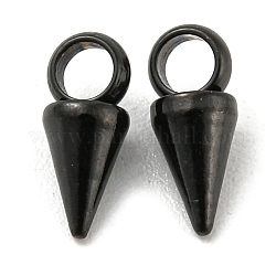 Placage ionique (ip) 304 pendentifs en acier inoxydable, pic / cône, gunmetal, 7.5x3mm, Trou: 1.8~2mm