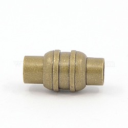 Messing-Magnetverschlüsse mit Klebeenden, Kolumne, Antik Bronze, 17x9 mm, Bohrung: 5 mm
