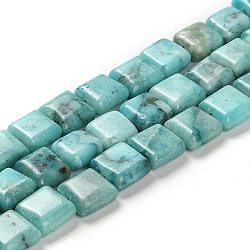 Brins de perles de dolomite naturelles, teinte, Sqaure, turquoise, 10x10x4.5mm, Trou: 1.4mm, Environ 40 pcs/chapelet, 15.55 pouce (39.5 cm)