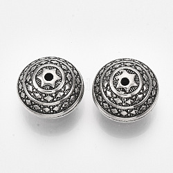 CCB Plastic Beads, Rondelle, Antique Silver, 22x16mm, Hole: 2.5mm, about 130pcs/500g