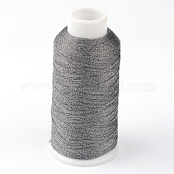 Round Metallic Thread, Embroidery Thread, 3-Ply, Gray, 0.4mm, about 1093.61 yards(1000m)/roll