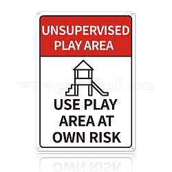 Знак без присмотра за игровой площадкой globleland, 10 x 12-дюймовые водонепроницаемые предупреждающие знаки из алюминия с защитой от ультрафиолета, использовать игровую площадку на свой страх и риск светоотражающий знак, красные