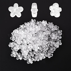 100pcs perles acryliques transparentes, fleur, clair, 15x16x8mm, Trou: 1.8mm, environ 100 pcs / sachet 