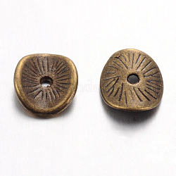 Perline distanziali ondulate in stile tibetano, cadmio & nichel &piombo libero, disco ad arco, bronzo antico, 9x1mm, Foro: 1 mm