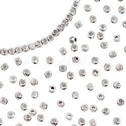 Pandahall elite 300pcs perles en alliage de style tibétain, Sans cadmium & sans nickel & sans plomb, argent antique, argent antique, 3.5x3mm, Trou: 1mm, 300 pcs
