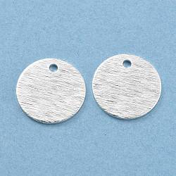 Латунь подвески, плоско-круглые, 925 серебро покрытием, 12x1 мм, отверстие : 1.4 мм