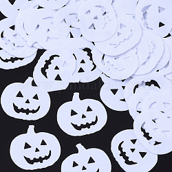 Accessoires d'ornement d'halloween, paillette / paillettes en plastique pvc, citrouille jack-o'-lantern jack-o-lantern, blanc, 17x18x0.2mm, environ 6000 pcs/500 g