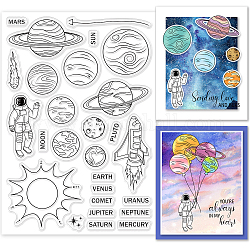 Globleland universo aventura espacial sellos transparentes planeta astronautas sello transparente de silicona sellos para hacer tarjetas diy scrapbooking foto diario álbum decoración