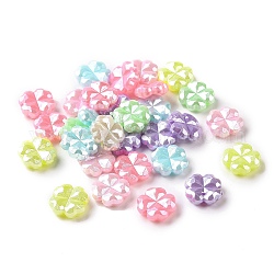 Perles acryliques de perles d'imitation, fleur, couleur mixte, 11x11x4mm, Trou: 1.5mm, environ 1724 pcs/500 g