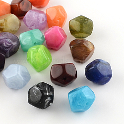 Perlas de acrílico de piedras preciosas de imitación, color mezclado, 20x22x21mm, agujero: 3 mm