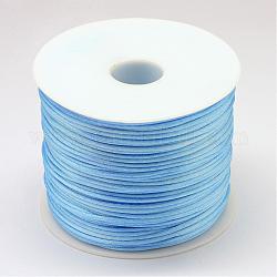 Nylon Thread, Rattail Satin Cord, Cornflower Blue, 1.0mm, about 76.55 yards(70m)/roll