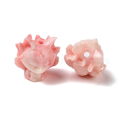 Perles de résine époxy opaques, fox, rose, 14x14x12.5mm, Trou: 1.5mm
