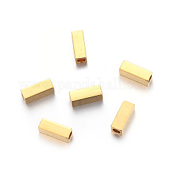 201 perline in acciaio inossidabile, rettangolo, oro, 8x3x3mm, Foro: 2 mm