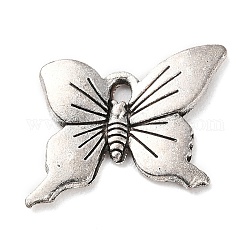 Pendente in lega stile tibetano, fascino farfalla, argento antico, 15x21.5x2mm, Foro: 2 mm, circa 378pcs/500g