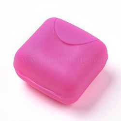 Contenedor de jabón de plástico portátil con tapa, para accesorios de baño, orquídea, 70.5x70.5x44mm, diámetro interior: 64.5x65.5 mm