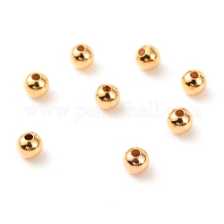 Brass Spacer Beads, Long-Lasting Plated, Round, Real 18K Gold Plated, 3mm, Hole: 0.9mm